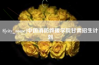 南昌中国消防救援学院甘肃招生计划