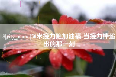 南昌50米接力跑加油稿-当接力棒递出的那一刻