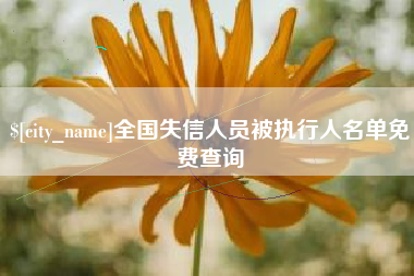 南昌全国失信人员被执行人名单免费查询
