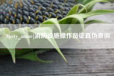 南昌消防设施操作员证真伪查询