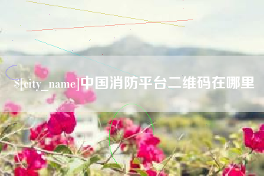 南昌中国消防平台二维码在哪里