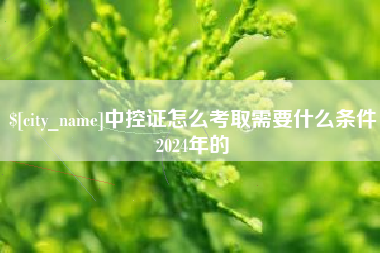 南昌中控证怎么考取需要什么条件2024年的