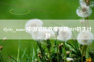 南昌中国消防救援学院2019招生计划